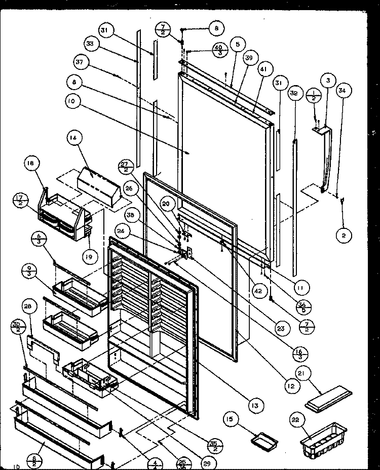 REF DOOR (EBONY) Diagram and Parts List for TZ19QL P1111409W L Amana Refrigerator