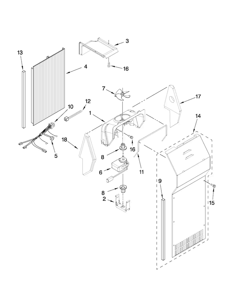 Air Flow Parts Diagram and Parts List for MSD2559XEM04  Maytag Refrigerator