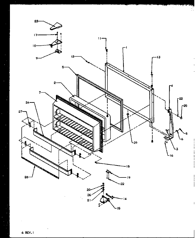 FZ DOOR Diagram and Parts List for TX21R2W P1157609W W Amana Refrigerator