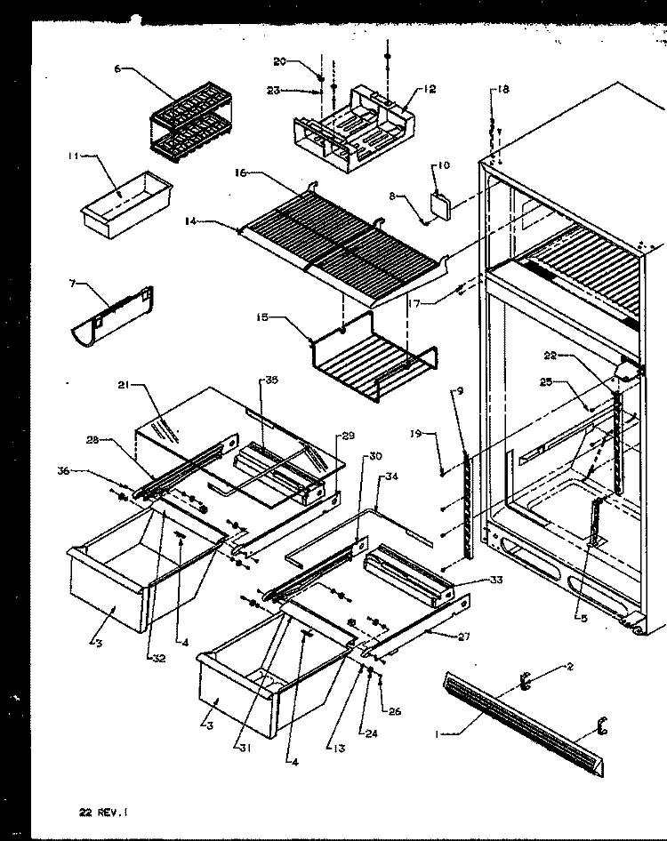CABINET SHELVING Diagram and Parts List for TX21R2W P1157609W W Amana Refrigerator