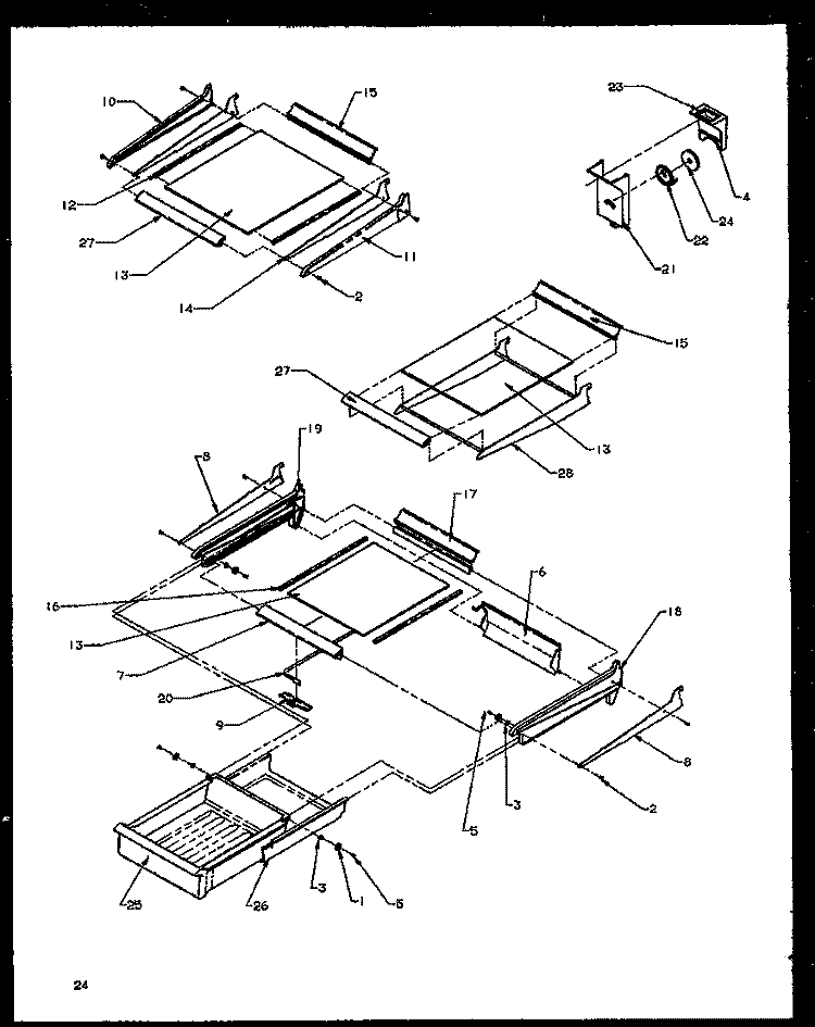 CABINET SHELVING Diagram and Parts List for TG18R2L P1158305W L Amana Refrigerator