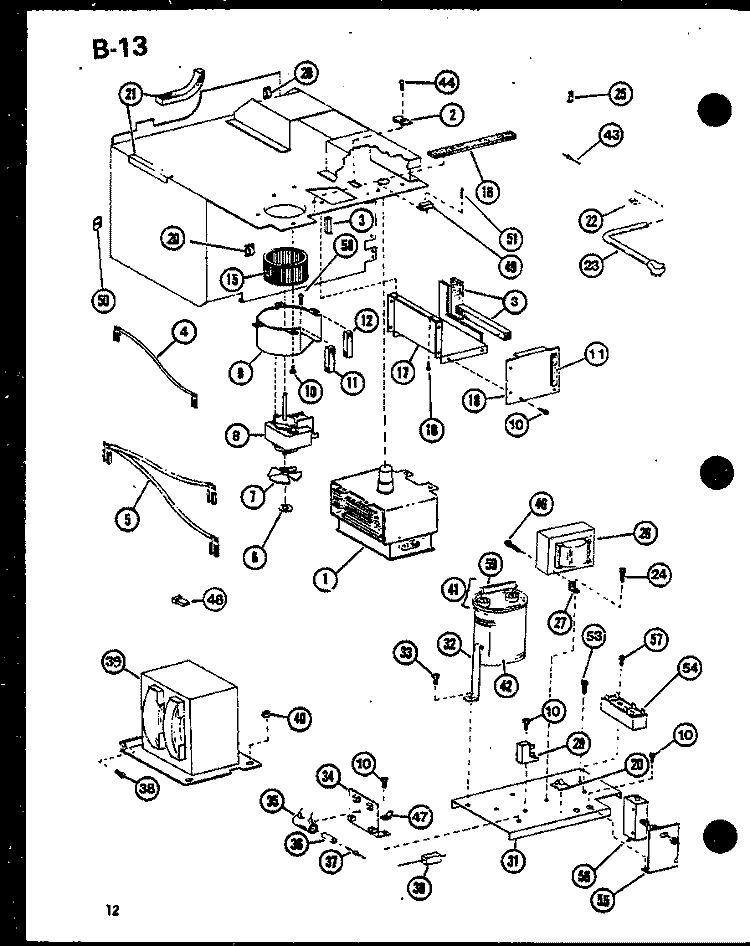 Page 4 Diagram and Parts List for RV-10A P7508514M Amana Microwave