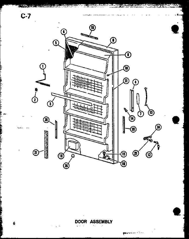 DOOR ASSY Diagram and Parts List for U23C-G P6034573W G Amana Freezer
