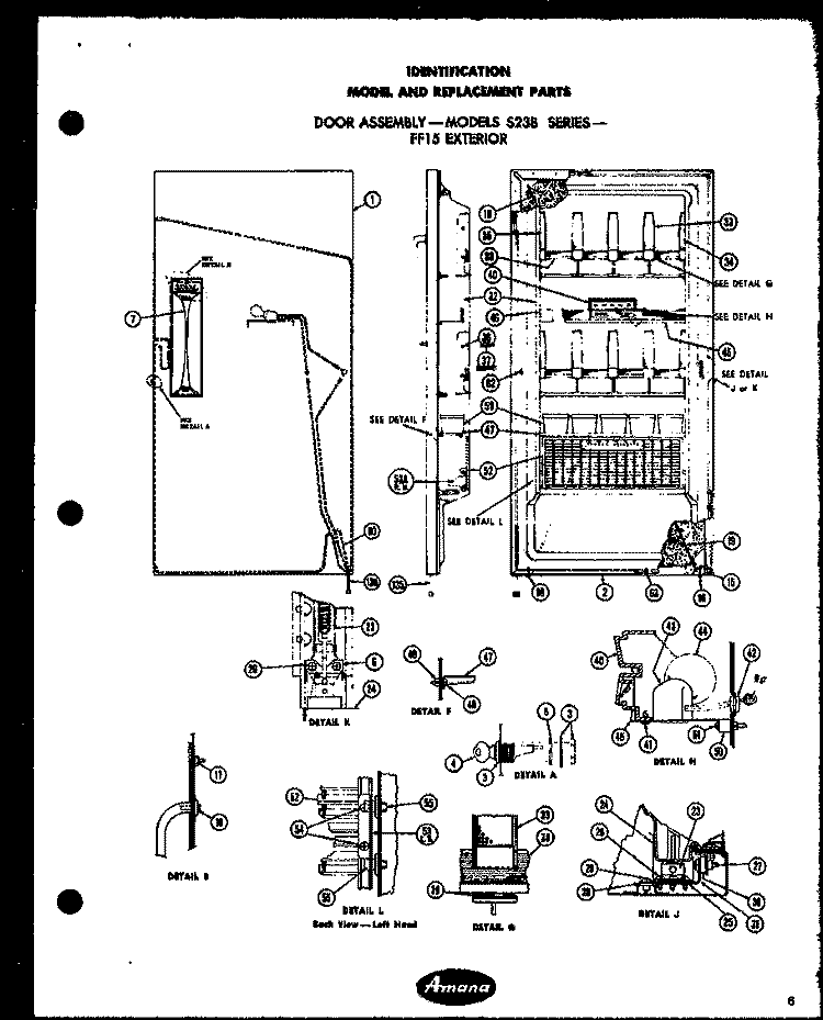Page 1 Diagram and Parts List for D16C  Amana Freezer