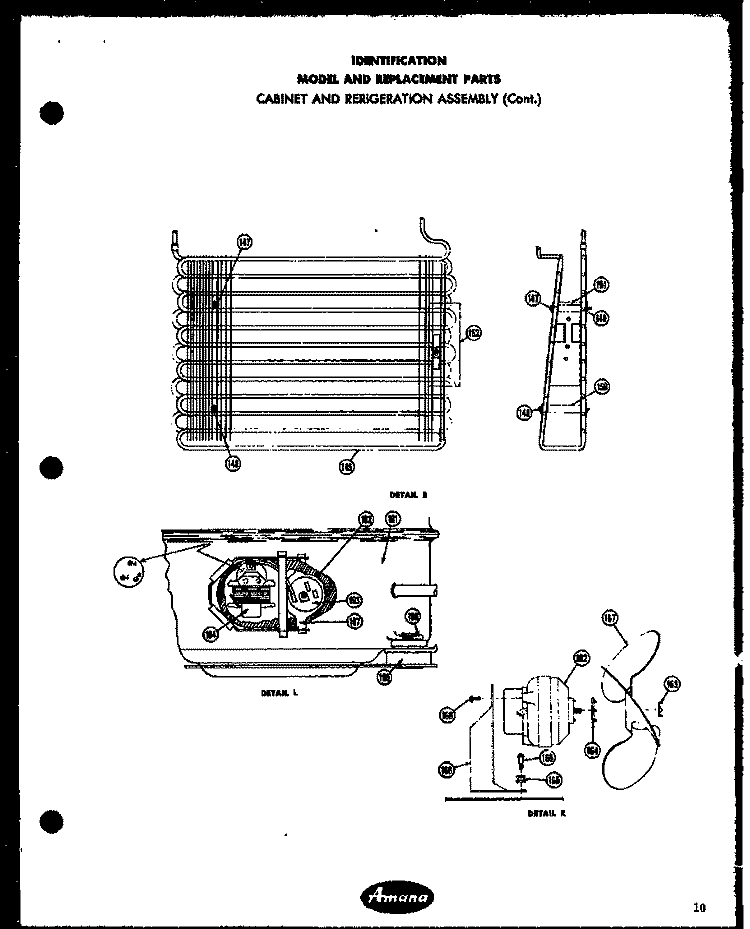 CABINET AND REFRIGERATION ASSY Diagram and Parts List for D16C  Amana Freezer