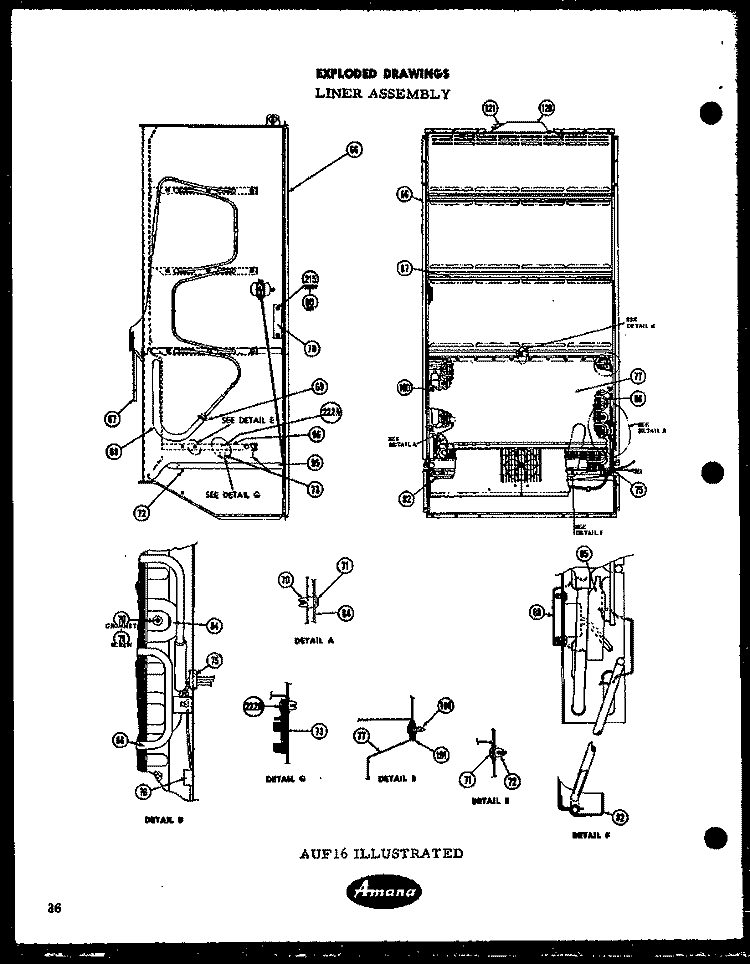 Page 1 Diagram and Parts List for AU23  Amana Freezer