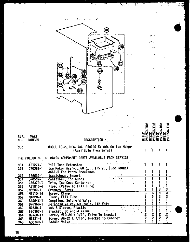 Page 6 Diagram and Parts List for UF16K P6025010W Amana Freezer