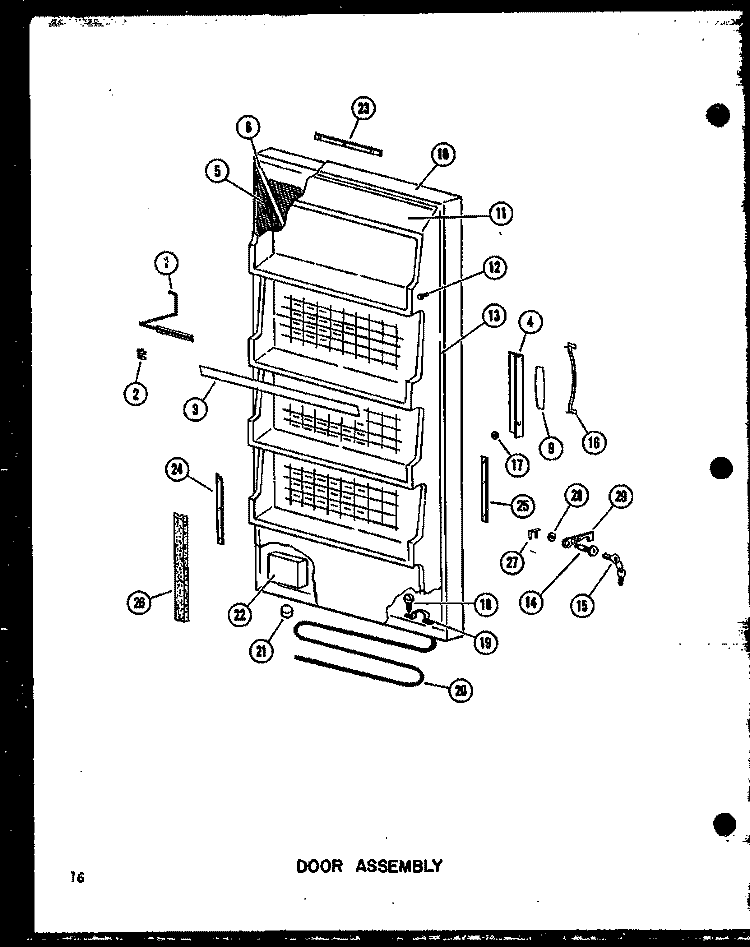 DOOR ASSY Diagram and Parts List for EU18K-A P6033557W A Amana Freezer