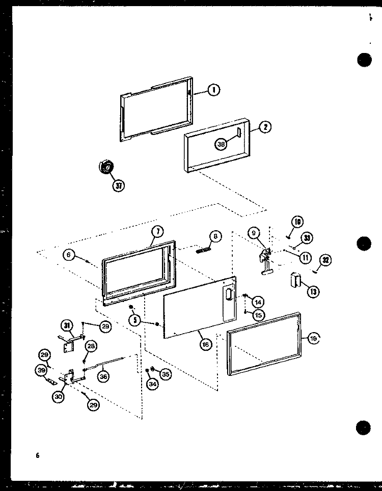 Page 1 Diagram and Parts List for RV-8 P7526004M Amana Microwave
