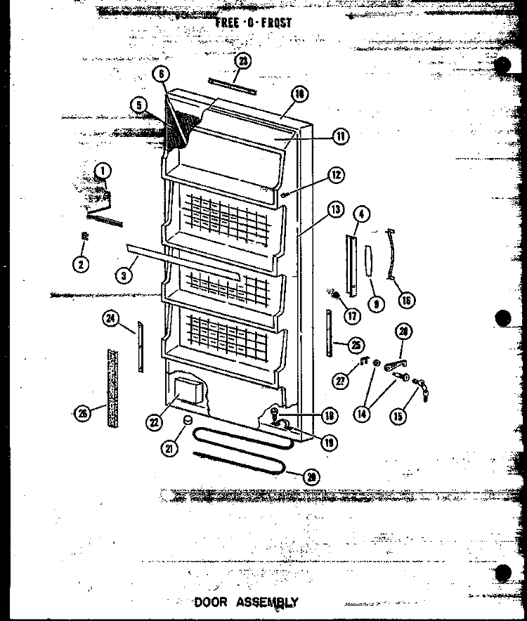 DOOR ASSY Diagram and Parts List for UF16W P6033566W Amana Freezer