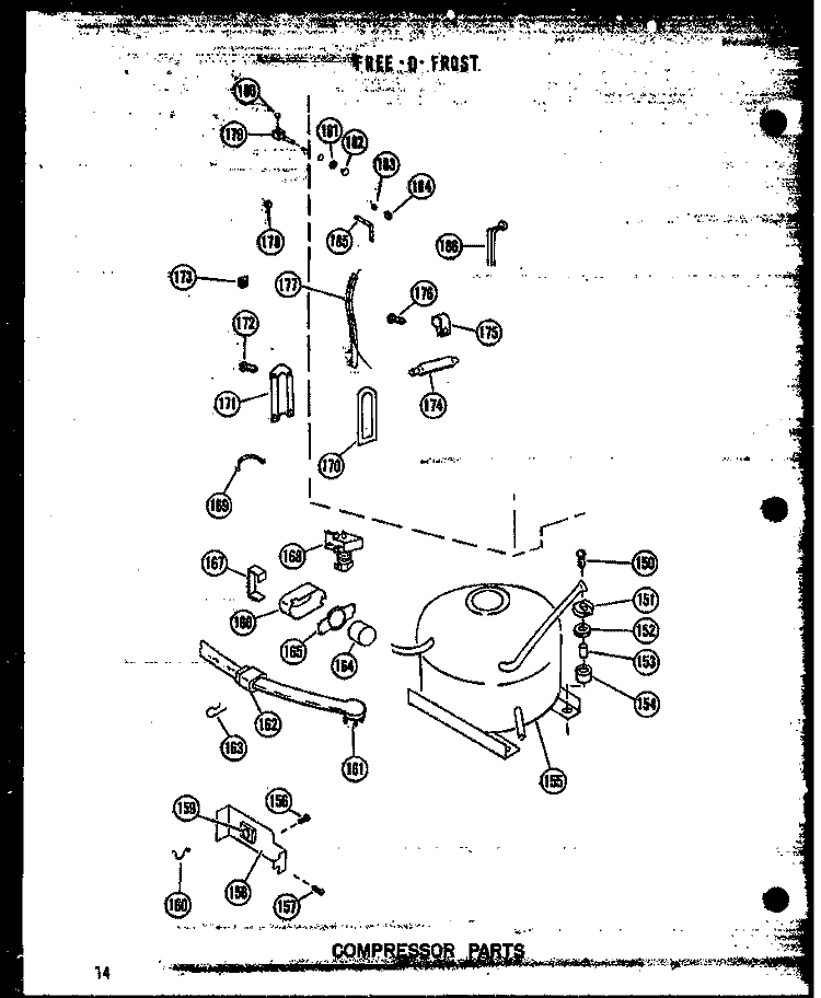 COMPRESSOR PARTS Diagram and Parts List for UF16W P6033566W Amana Freezer
