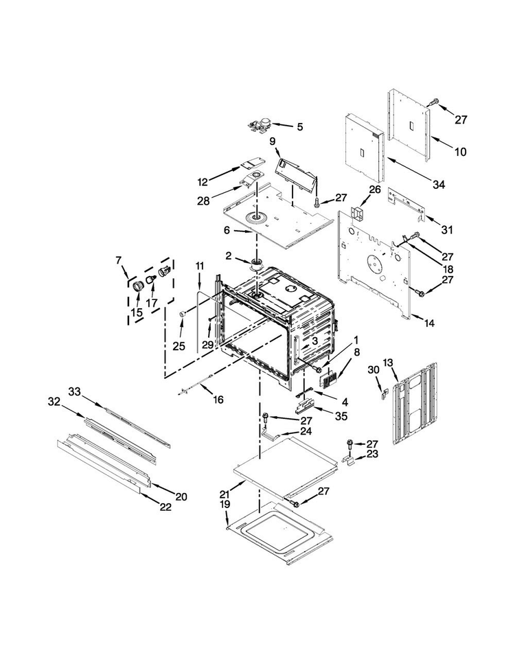 Oven Parts Diagram and Parts List for MEW7627DS02  Maytag Wall Oven