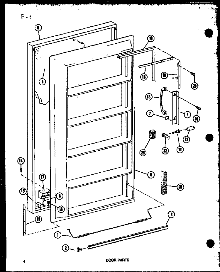 DOOR PARTS Diagram and Parts List for UF22C P6034582W Amana Freezer