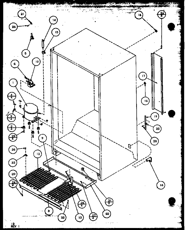Page 4 Diagram and Parts List for ESU17D P6034586W Amana Freezer