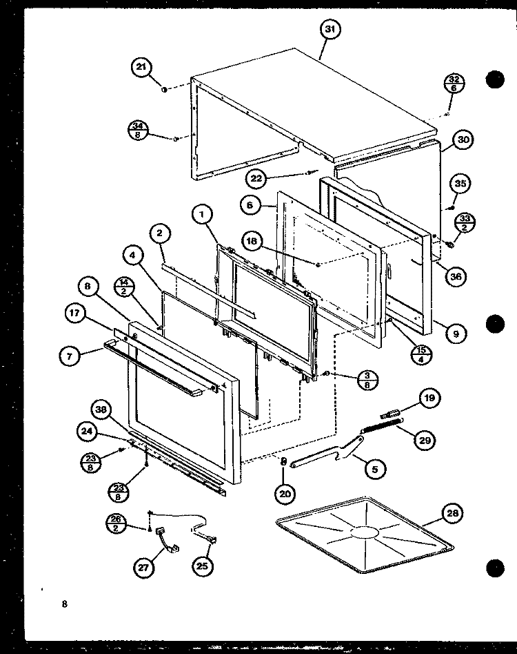 Page 3 Diagram and Parts List for RS-7A P7558908M Amana Microwave