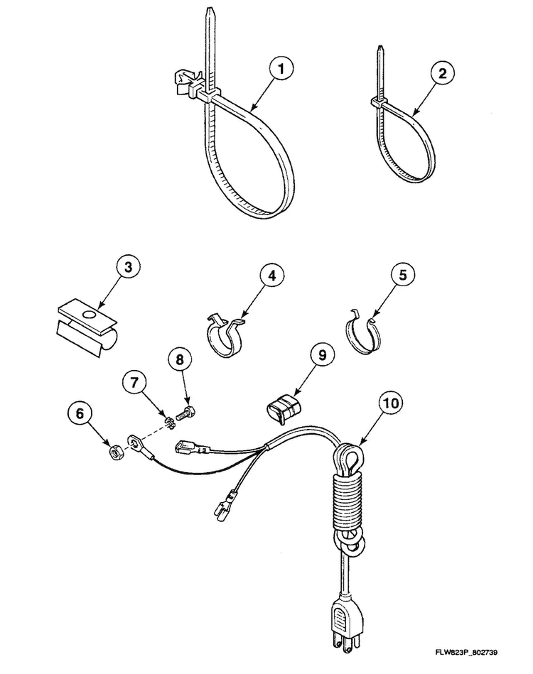 Wire Ties Diagram and Parts List for SWFY71QN  Speed Queen Washer