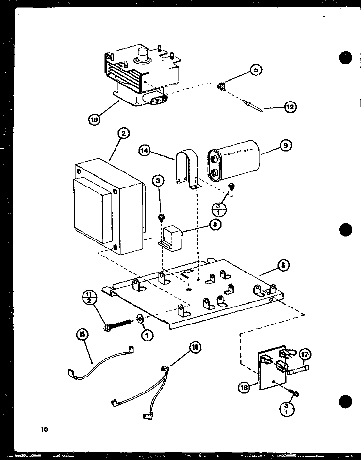 Page 4 Diagram and Parts List for RS-7A P7558908M Amana Microwave