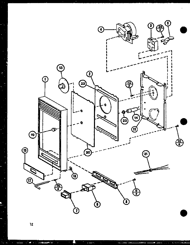 Page 5 Diagram and Parts List for RS-7A P7558908M Amana Microwave