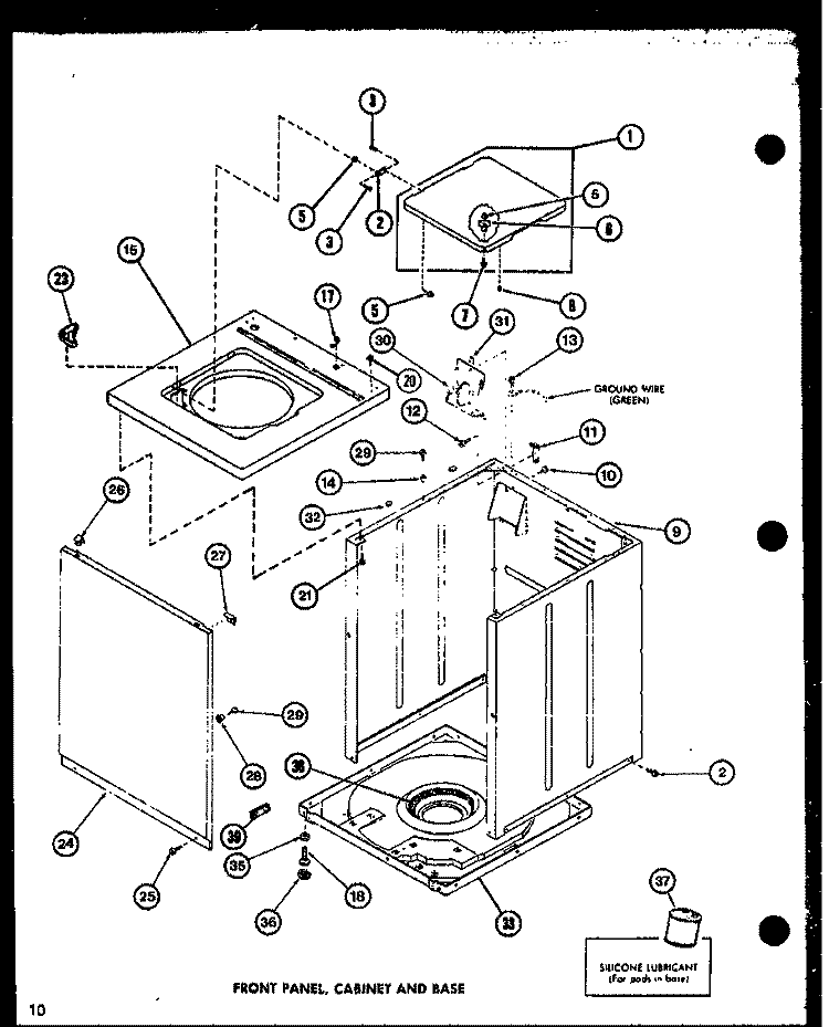 FRONT PANEL Diagram and Parts List for LW2302 P7762112W W Amana Washer