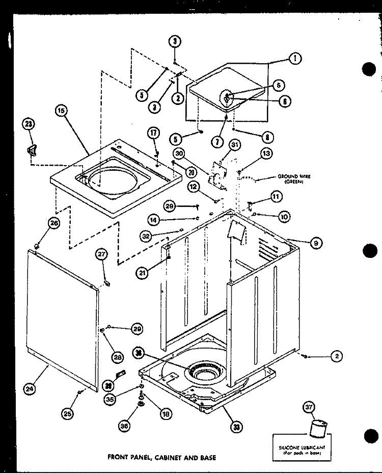 FRONT PANEL Diagram and Parts List for LW2403 P7762120W W Amana Washer