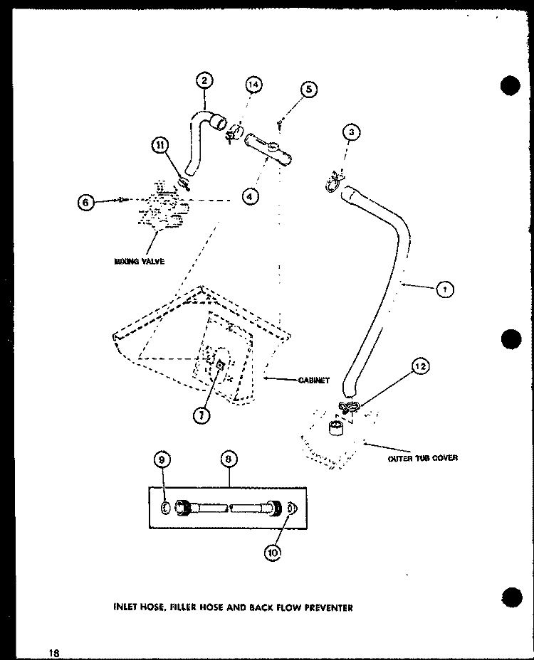 INLET HOSE Diagram and Parts List for LW2302 P7762112W W Amana Washer