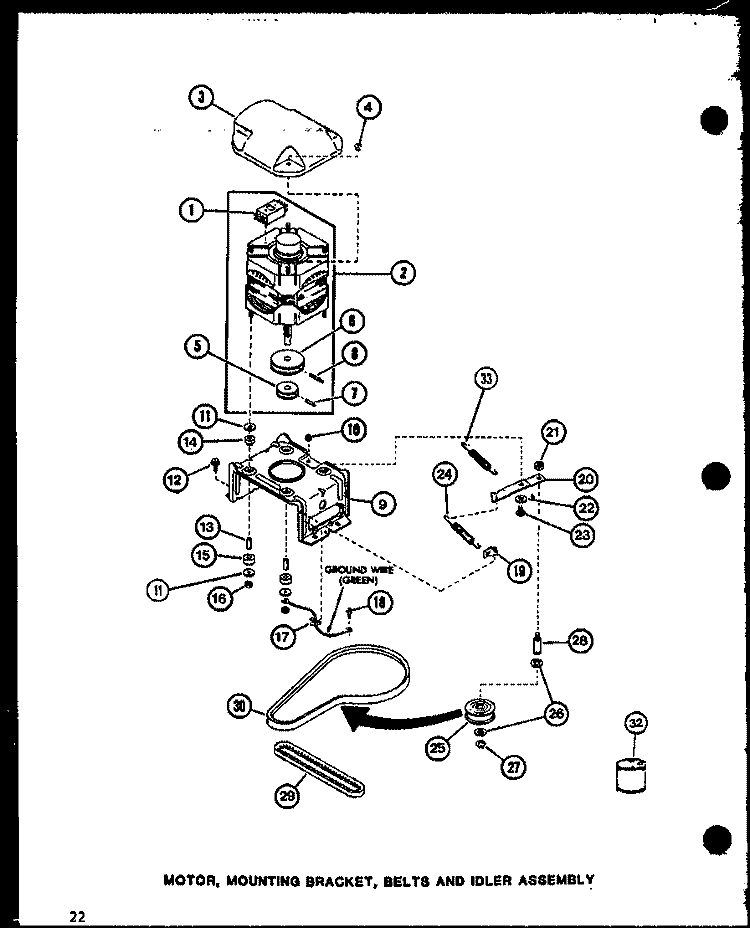 MOTOR Diagram and Parts List for LW2302 P7762112W W Amana Washer
