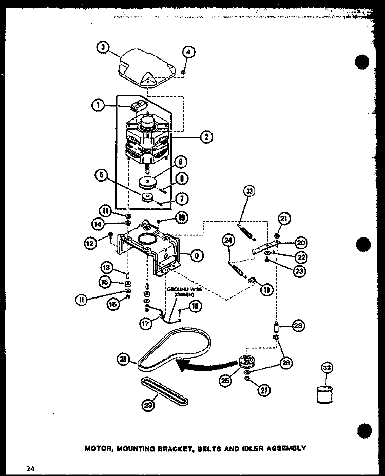 MOTOR Diagram and Parts List for LW2403 P7762120W W Amana Washer