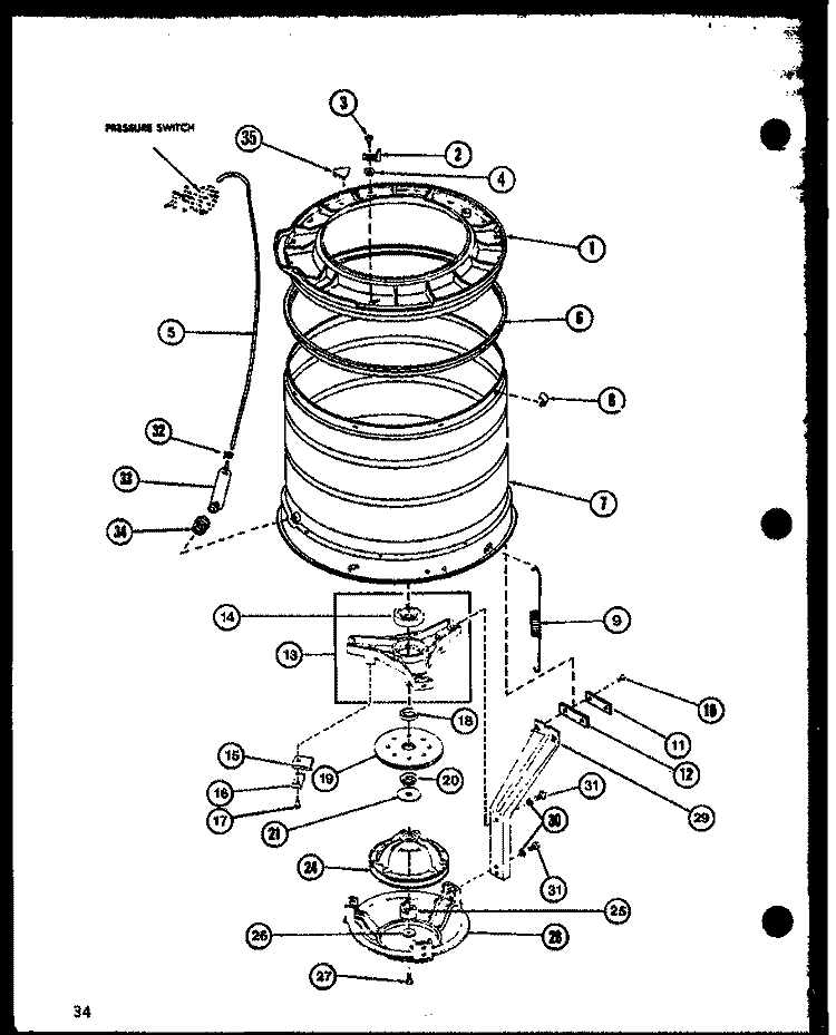 Page 15 Diagram and Parts List for LW2302 P7762112W W Amana Washer