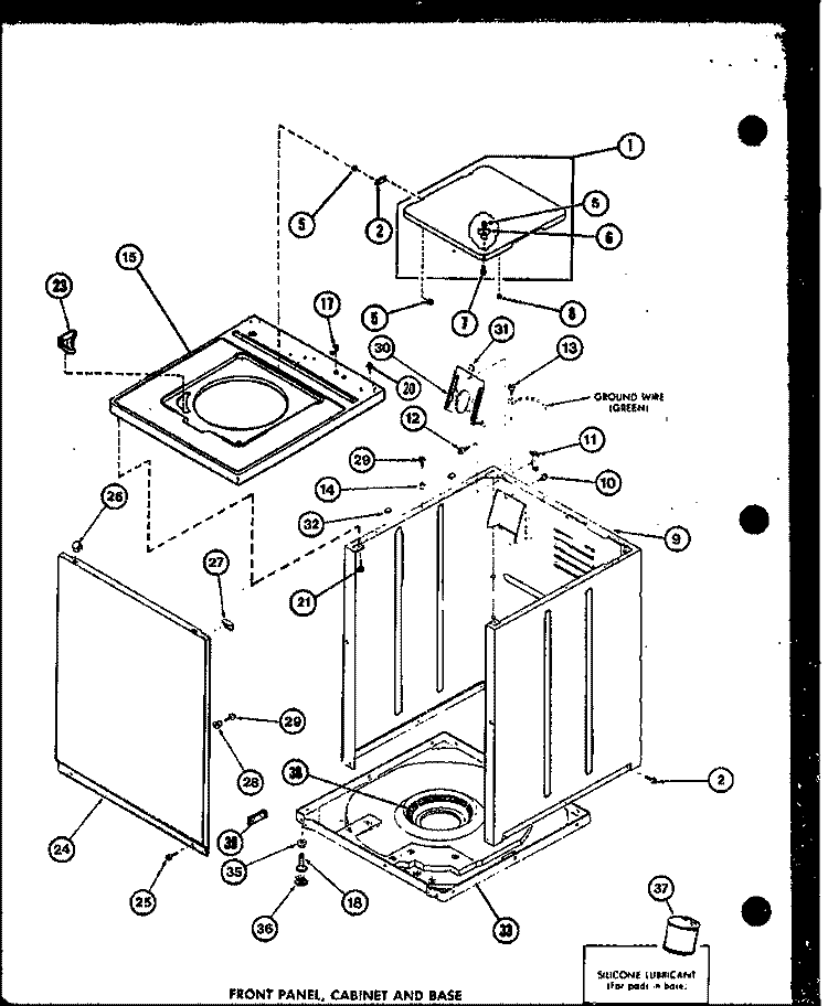 FRONT PANEL Diagram and Parts List for LW2302 P7762124W W Amana Washer
