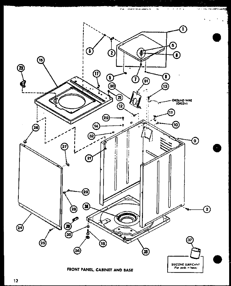 FRONT PANEL Diagram and Parts List for LW2403 P7762127W W Amana Washer