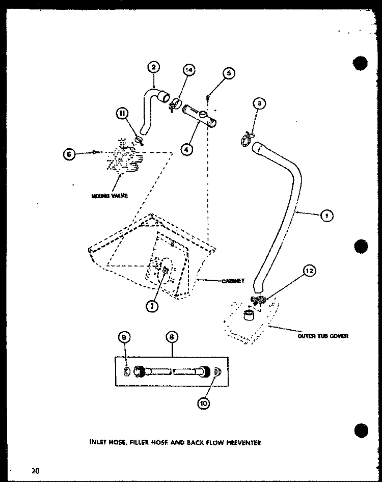 INLET HOSE Diagram and Parts List for LW2403 P7762127W W Amana Washer