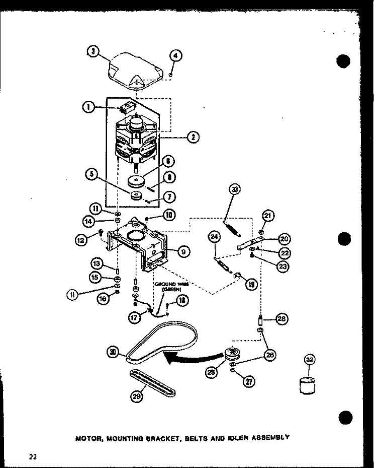 MOTOR Diagram and Parts List for LW2302 P7762124W W Amana Washer