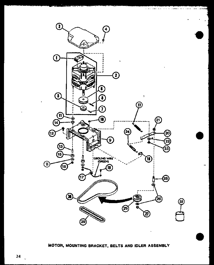 MOTOR Diagram and Parts List for LW2403 P7762127W W Amana Washer