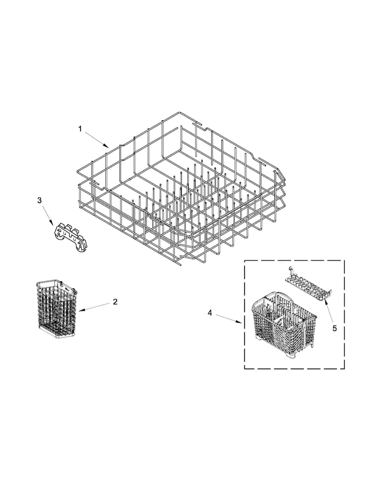 Lower Rack Parts Diagram and Parts List for MDB8949SBB0  Maytag Dishwasher