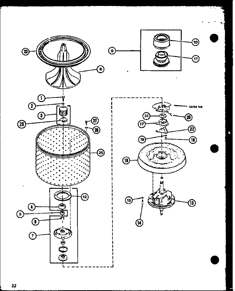 Page 14 Diagram and Parts List for LW2403 P7762127W W Amana Washer