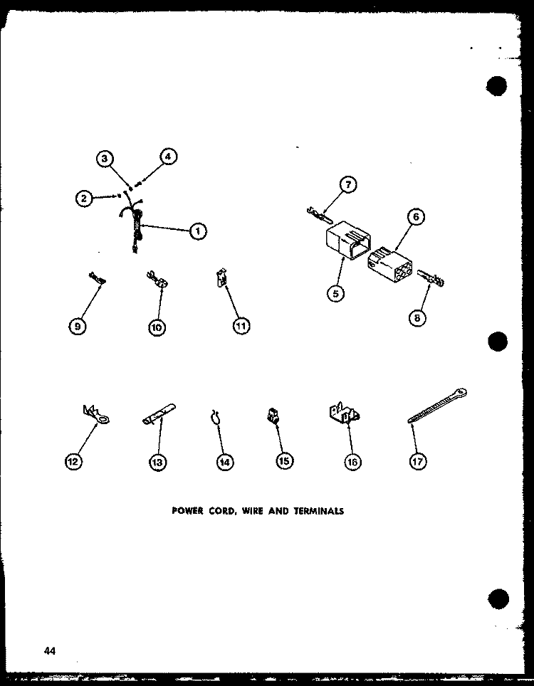 POWER CORD Diagram and Parts List for LW2403 P7762127W W Amana Washer
