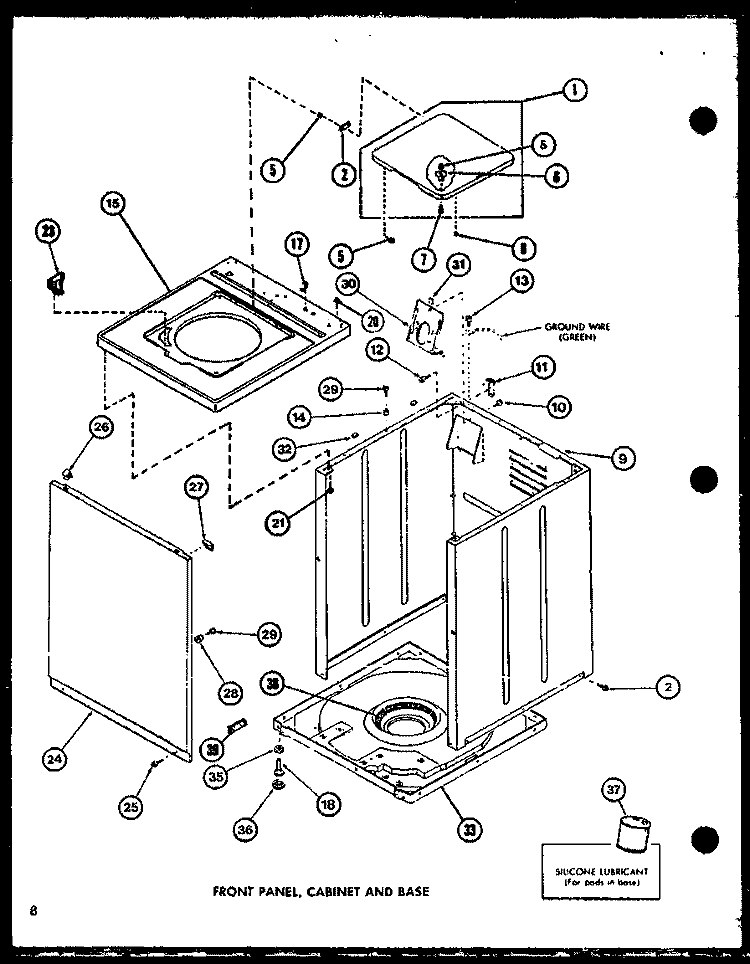 FRONT PANEL Diagram and Parts List for LWD773 P7804717W W Amana Washer