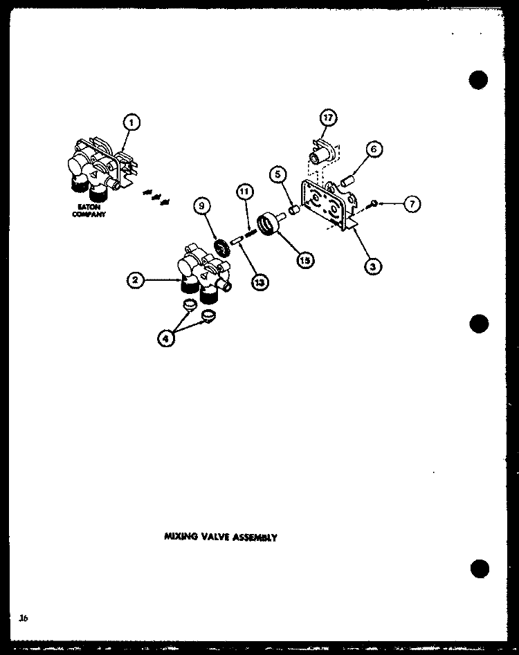 MIXING VALVE ASSY Diagram and Parts List for LWD773 P7804717W W Amana Washer