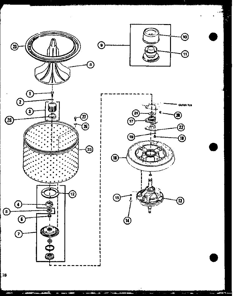 Page 7 Diagram and Parts List for LWD773 P7804717W W Amana Washer