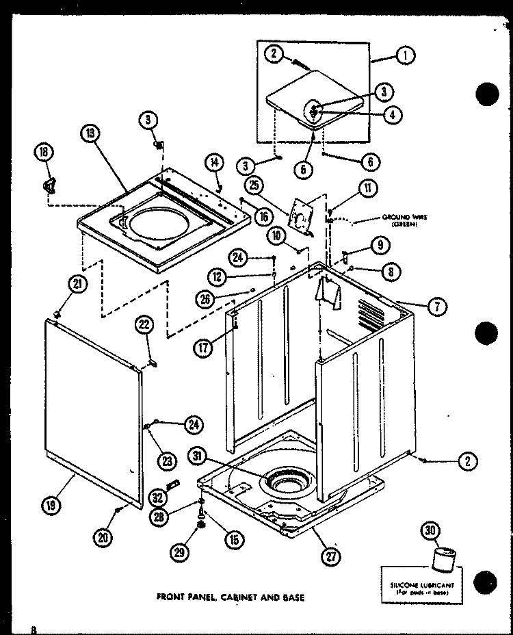 FRONT PANEL Diagram and Parts List for LWD352 P1110507W W Amana Washer