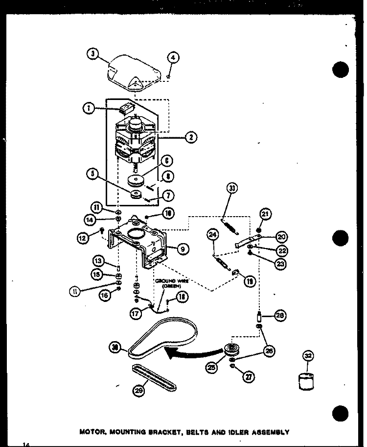 MOTOR Diagram and Parts List for LWD352 P1110507W W Amana Washer