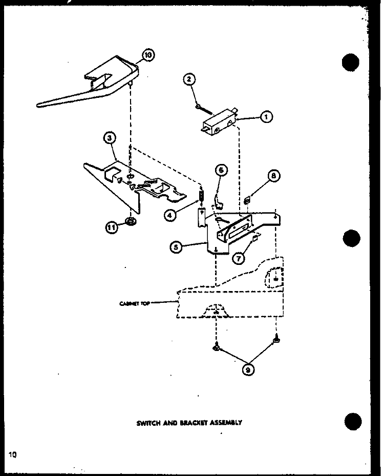 SWITCH AND BRACKET ASSY Diagram and Parts List for LW9003 P1110503W W Amana Washer