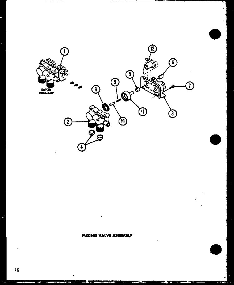 MIXING VALVE ASSY Diagram and Parts List for LW9003 P1110503W W Amana Washer
