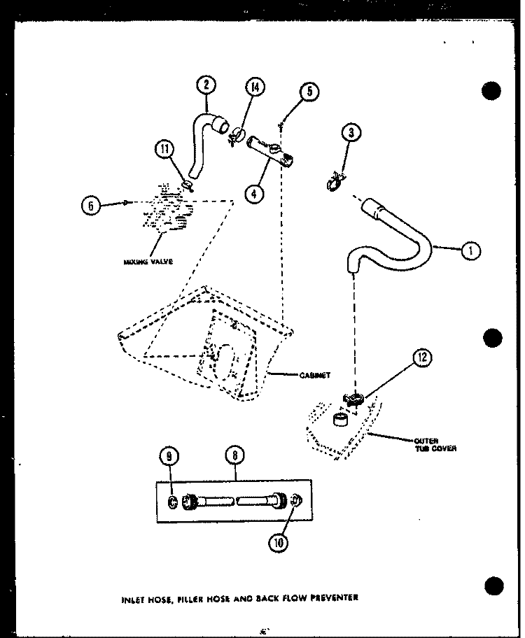 INLET HOSE Diagram and Parts List for LWD553W P1122905W W Amana Washer