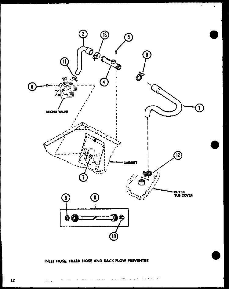 INLET HOSE Diagram and Parts List for LWD773W P1122801W W Amana Washer