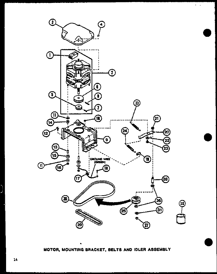 MOTOR Diagram and Parts List for LWD773W P1122801W W Amana Washer