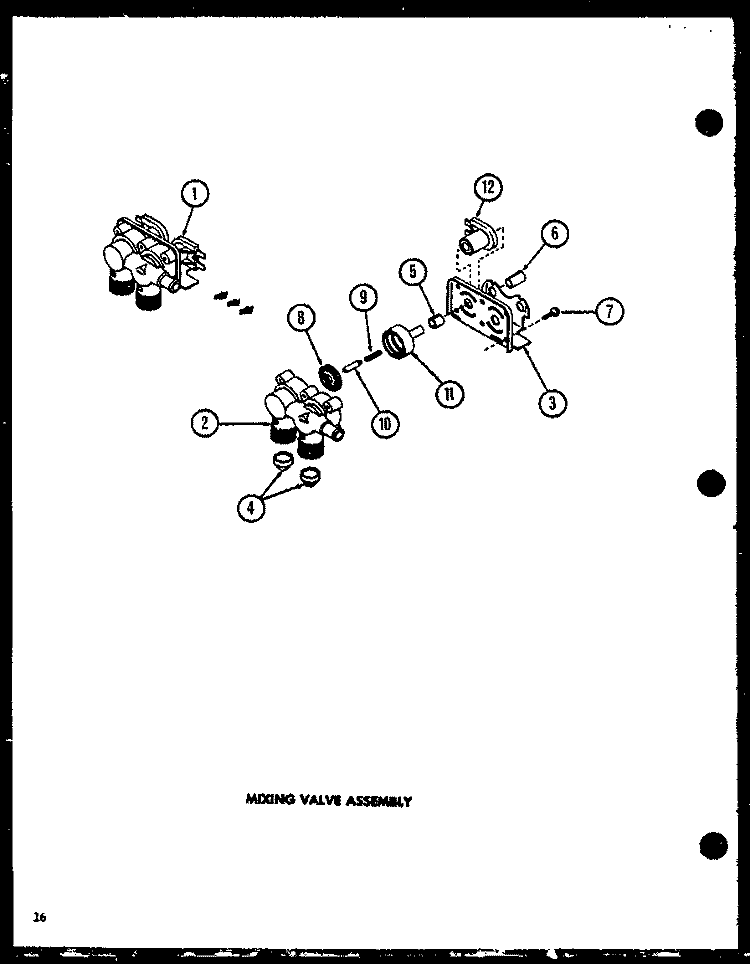 MIXING VALVE ASSY Diagram and Parts List for LWD773 P1110501W W Amana Washer