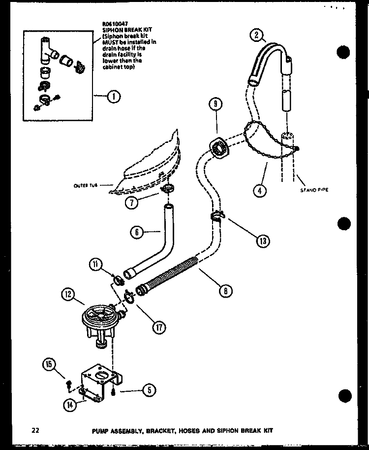 ASSY Diagram and Parts List for LWD773W P1122801W W Amana Washer