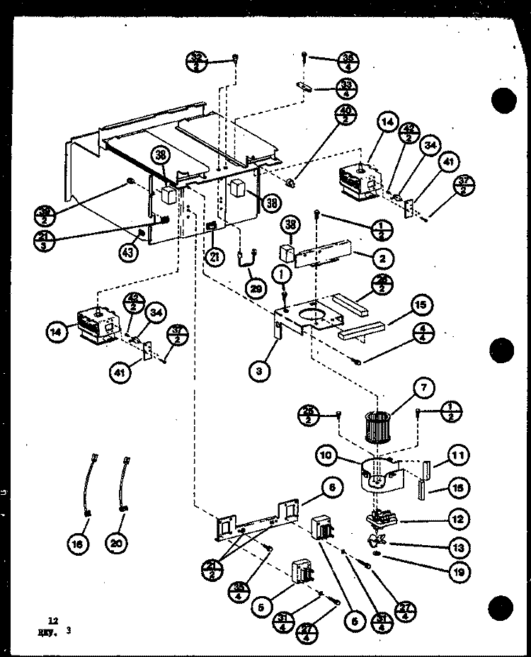Page 4 Diagram and Parts List for RC14SE P7688108M Amana Microwave