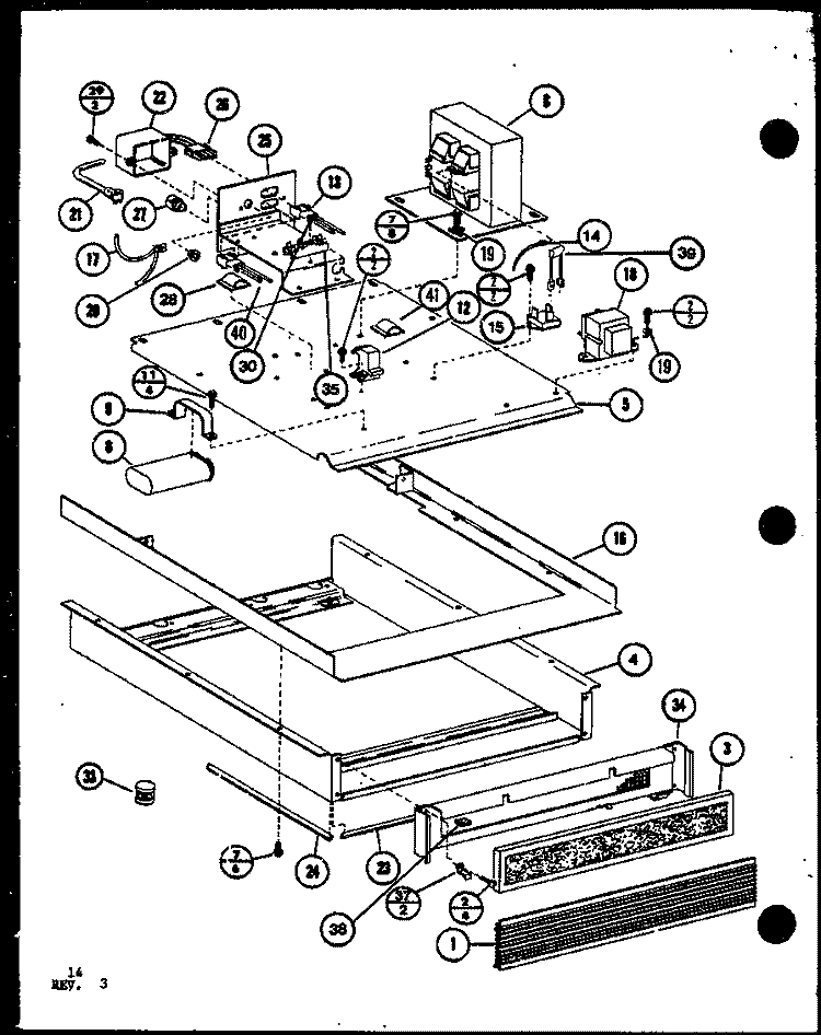 Page 5 Diagram and Parts List for RC14SE P7688108M Amana Microwave